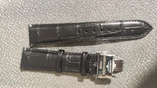 Brazalete Piel Longines 20mm Negro/Plata