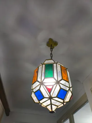 3 Lámpara colgante de cristal de colores