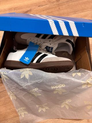 Adidas Samba Mujer Gris Blanco