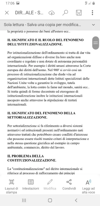 Materiale universitario di diritto internazionale