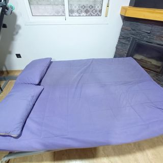 Sofá Cama Metálico y Madera