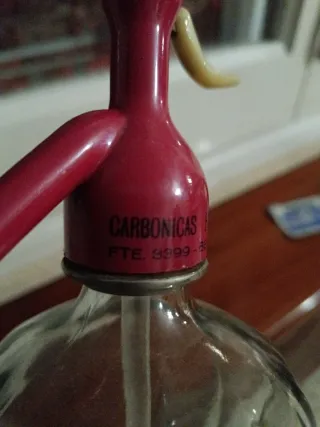 Botella sifón antigua Carbonicas Fortuny