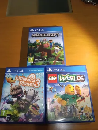 Pacchetto 3 videogiochi per PS4: Minecraft, LBP3, Lego Worlds