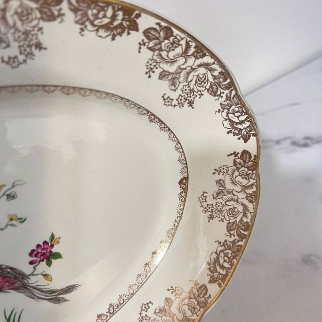 Bandeja Digoin & Sarreguemines Pavo Real.