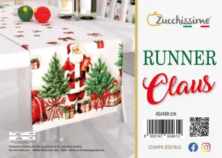 Runner Tavola Natale Zucchissime Claus 45x140