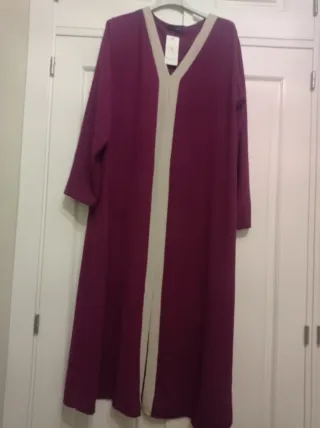 Vestido túnica entre morado y buganvilla