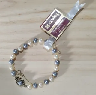 Pulsera Majorica Perlas Gris y Blanca