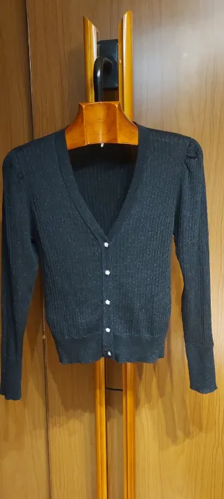 Chaqueta Lurex Joya Negra y Plateada