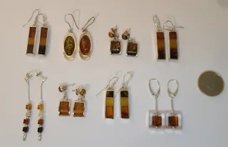Pendientes Plata y Ámbar Marrón