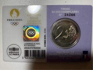 2€ Francia 2023 UNC Coincard JJOO París 2024