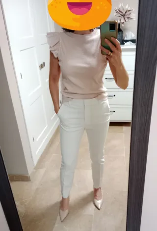 Camiseta Mango Talla S Encaje Mangas