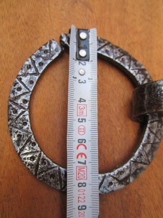 Aldaba antigua hierro forjado, anillo 8.2 cm.