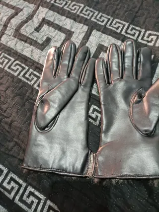 Guantes polipiel con pelo interior
