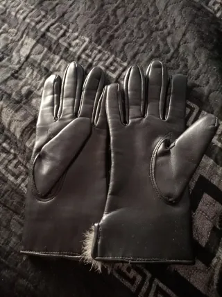 Guantes polipiel con pelo interior