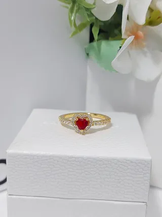 Anillo Pandora Corazón Rojo Talla 54