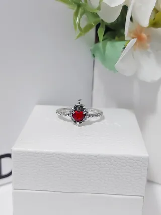 Anillo Pandora Corazón Rojo Talla 54