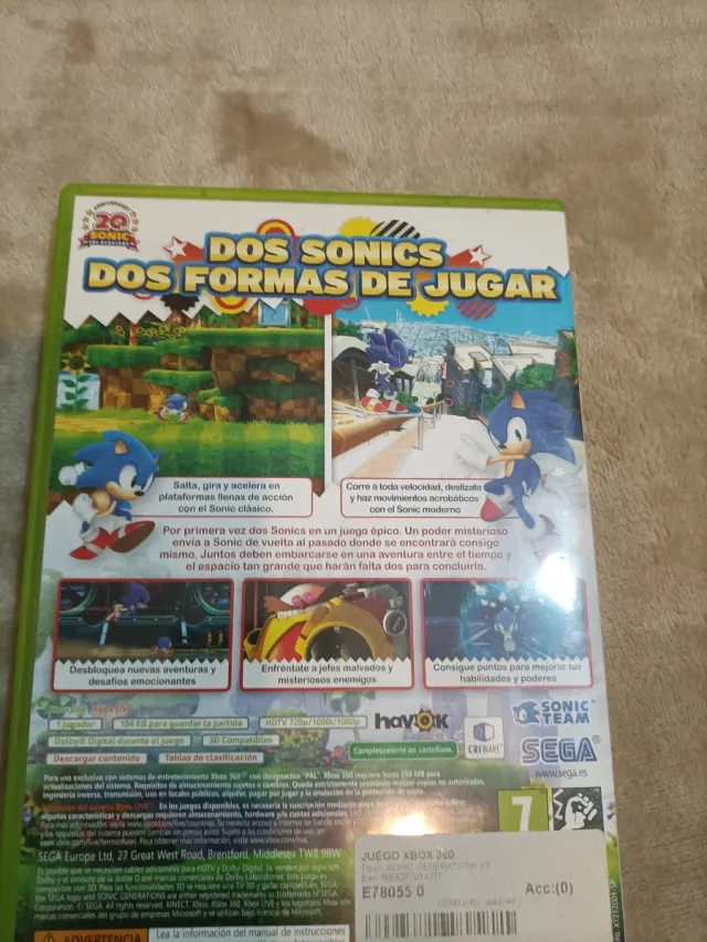Sonic Generations Xbox 360