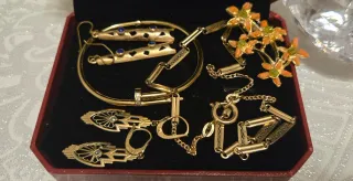 Lote Joyas Vintage Oro y Naranja