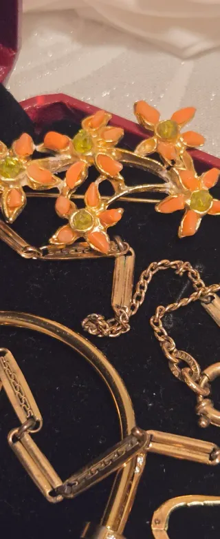 Lote Joyas Vintage Oro y Naranja