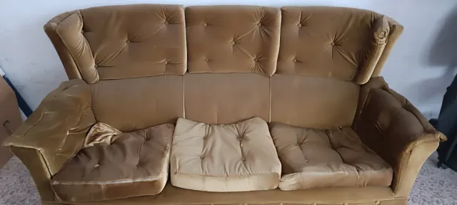 Conjunto Sofá Vintage 3 Plazas + 2 Butacas