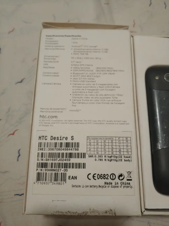 Teléfono Móvil HTC Desire S Negro