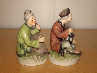 Figuras cerámica K.K Crown China Japón sello 60 ́s