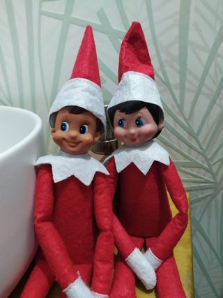 COPPIA di bambole Christmas Elf