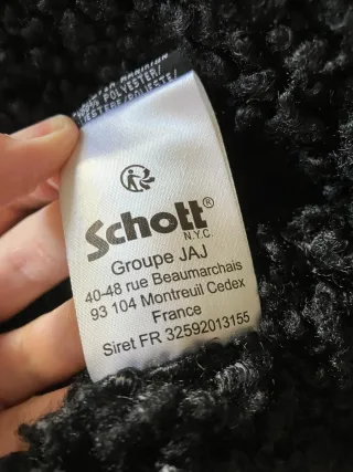 Abrigo invierno Schott Negro