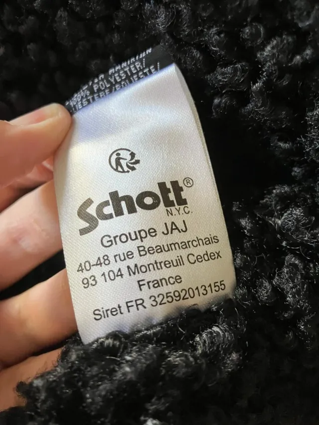 Abrigo invierno Schott Negro