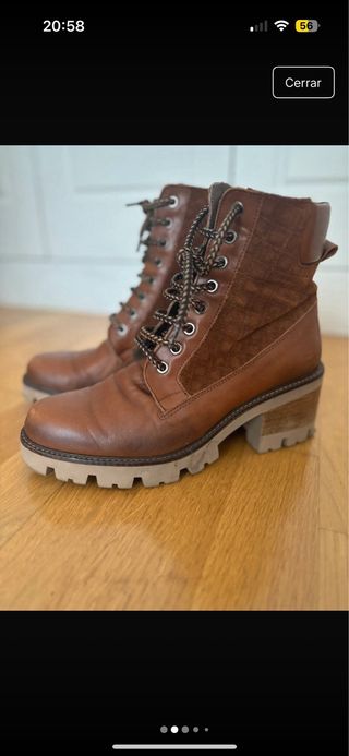 Botín piel marrón camel talla 40, Patricia Miller 