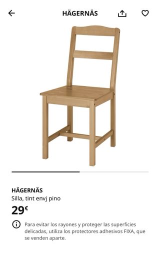 4 sillas de madera Ikea nuevas. Mitad del precio