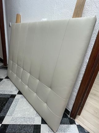 Cabecero polipiel beige cama doble