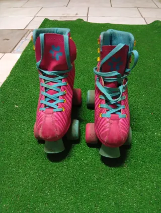 Set Patines Rosas con Mochila y Protecciones