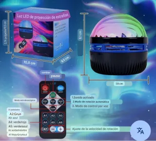 Proyector LED Q6 Star Light con mando - Color RGB