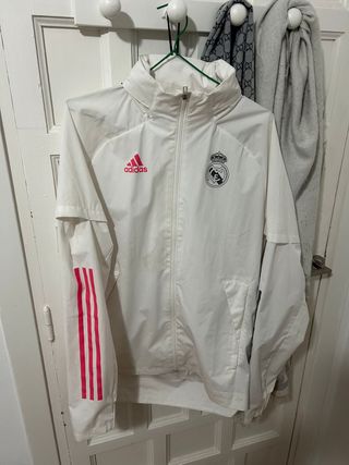 Chaqueta Real Madrid Adidas Blanca y Rosa