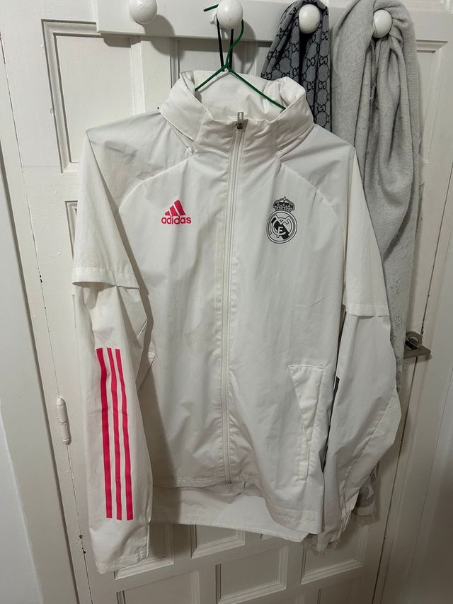 Chaqueta Real Madrid Adidas Blanca y Rosa