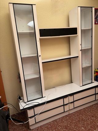 Mueble de salón modular blanco y negro