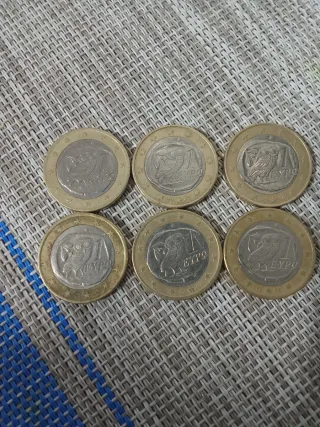 Lotto 6 Monete Bimetalliche da 1 Euro Grecia