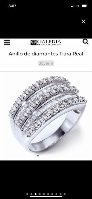 Sortija Oro Blanco y Diamantes Tiara Real