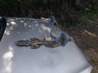 Lámpara de latón antigua ,a restaurar.