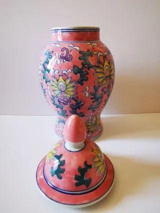 Jarrón Chino Cerámica Multicolor