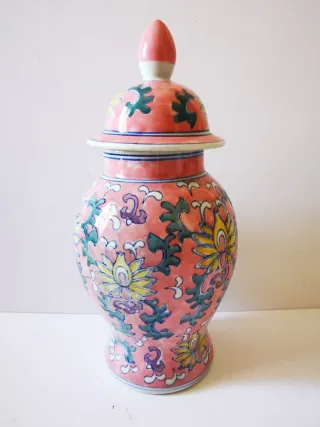 Jarrón Chino Cerámica Multicolor