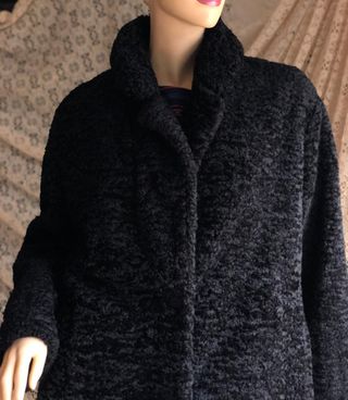 Chaquetón Zara pelo sintético gris/negro