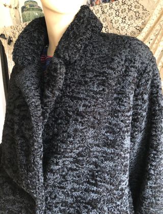 Chaquetón Zara pelo sintético gris/negro