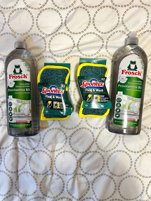 Pack Lavavajillas Frosch y Estropajos Spontex