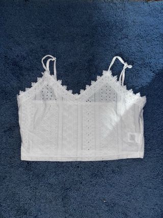 Top blanco encaje tirantes