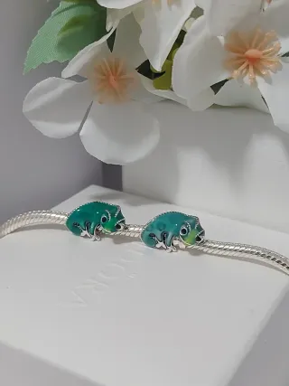 Charm Pandora Camaleón Verde y Turquesa