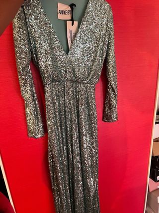 Vestito paillettes ANIYE BY verde/argento