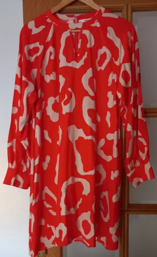 Vestido estampado naranja talla 38