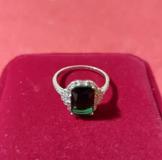 Sortija Plata925 Esmeralda Estilo Isabelino joyero